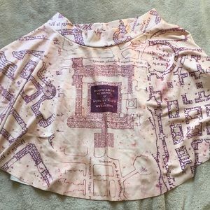 Harry Potter Marauders Map skater skirt
